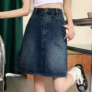 스커트 치마 SK 하이웨스트 데님 청치마 캐주얼 A라인 여성