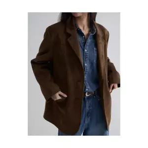 매장정품 에잇세컨즈 8SECONDS 스웨이드 블레이저 옐로이시 브라운 165X3ZAY2B 105528