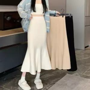 스커트 치마 SK 플레어 편안한 머메이드 롱치마 니트 밴딩