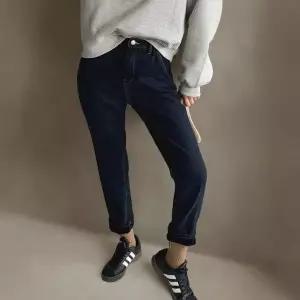 [하프클럽/]여성 기모 배기핏 데님바지 진청 슬림스티치