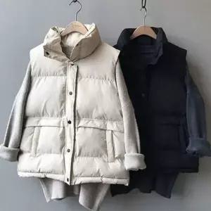 하이넥 여성 패딩 조끼 레이어드 여자 루즈핏 조끼 데일리 겨울