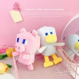 픽셀 3D 인형키링 오리 돼지 게임 모자이크 가방고리