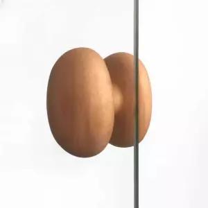 우드 손잡이 도어 유리 방문 베란다 반달 모양 강화 욕실