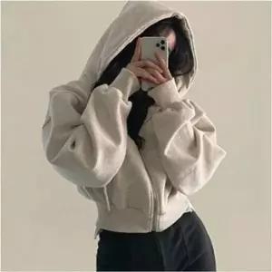 여성 크롭기장 후드집업 벌룬핏 루즈 데일리 후드티 6색