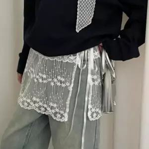 안개꽃시스루랩스커트 발레코어룩 레이어드룩 레이스 바지코디 힙가리개 레깅스