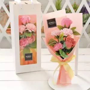 [콩심팥심]핑크 설물 꽃다발 비누꽃 카네이션 어버이날 미니