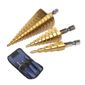 스텝드릴 3종 세트 4-32mm 대형 케이스 포함 천공날 탭핑 코발트 기리