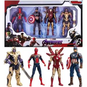 어벤져스피규어 4종 스파이더맨 캡틴아메리카 아이언맨 타노스