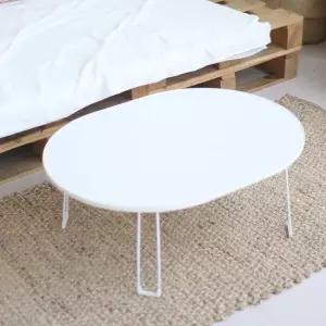 리빙코디 데일리 라운드 접이식 테이블 800x600 밥상 교자상 다용도 테이블