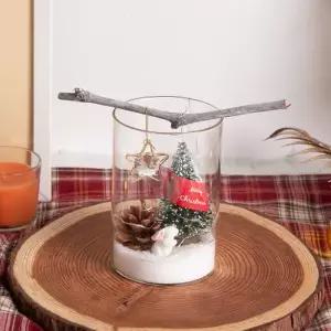 [텐바이텐]크리스마스 장식 화병 LED 스노우 포레스트 트리 글라스 20cm