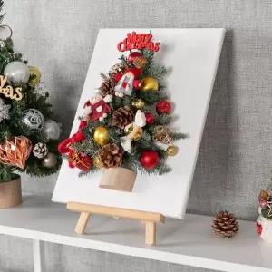 [텐바이텐]크리스마스 액자 트리 벽 장식 이젤세트 아기 인형 캔버스 A