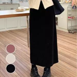 [오노마] ONM 봄 가을 겨울 패션 여성 뒷트임 골지 롱스커트 치마 (S11328345)