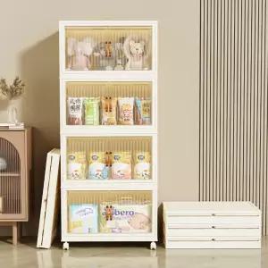 리빙원 이동식 폴딩박스 투명 리빙박스 접이식 수납함 정리수납장 3단 4단 5단