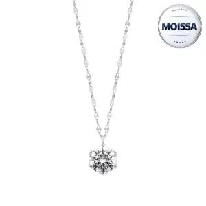 [한국금다이아몬드] 18K 2부 모이사나이트 목걸이 6프롱 잠자리 체인