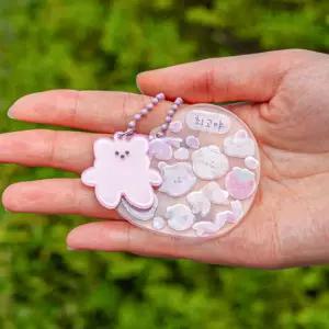 [문구티쳐] 민화샵 KC인증 칭찬 아크릴 키링 만들기 2종택1 DIY 선물용 스티커꾸미기 인성교육 교과연계