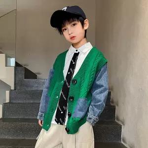 남아 주니어 제임스 봄 가을 가디건 초등학생 아우터