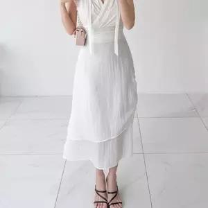 [하프클럽/]여성 무지 레이어드 셔링 트임 쿨링 밴딩 롱 스커트