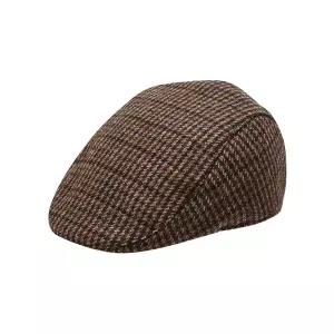 [닥스](강남점)DBHE5F800W3 [선물추천][울100%][귀도리 내장] DAKS 자수로고 브라운 체크 울 헌팅캡