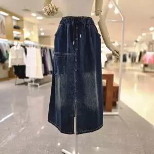 [멜로디가든]M25F8S109_허리밴딩단추청스커트