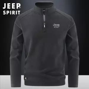 JEEP SPIRIT 남성용 겨울 반집업 플리스 맨투맨 빅사이즈