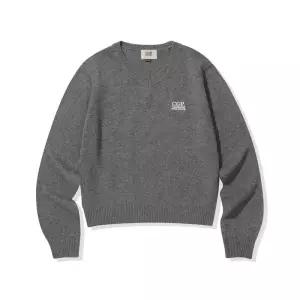 코드그라피 CGP 여자 스몰 스퀘어 로고 브이넥 니트 CBEFWKL021GR 594050