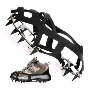 아이젠 전천후 18핀 짚신형 블랙 265-285MM L사이즈/등산 장비 도시형 미끄럼방지 신발 겨울 방한화 눈길
