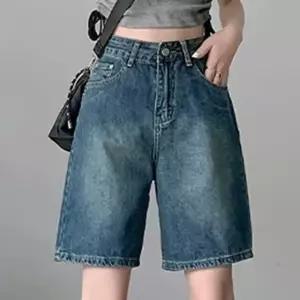 여름 와이드핏 데님 버뮤다 팬츠 5부 반바지 통넓은 (WFJ7G2P)