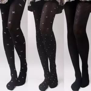 시크나인 도트 리본 패턴 스타킹 패션 팬티 스타킹 80데니아 블랙스타킹