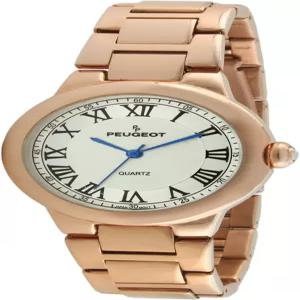 로마 숫자와 스틸 브레이슬릿을 쉽게 읽을 수 있는 여성 푸조 라운드 탱크 손목시계 로즈 골드 원피스 시계
