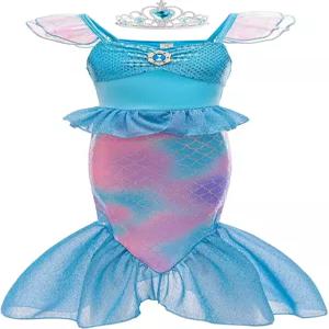 Msksecii 인어 꼬리 의상 인어공주 원피스 소녀 3-8 세 생일 선물 크리스마스 할로윈