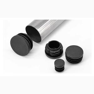 검정색 원형 플라스틱 마개 파이프 발 패드 강스틸 끝 덮개 테이블 및 의자 가구 구멍