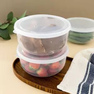 냉장고 정리 원형 밀폐용기M (1.3L) 소분용기 플라스틱반찬통 나카야용기