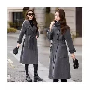 여성 데일룩 코트 모직 차이나 양면 캐시미어 겨울 스트링 하프 DAOL4