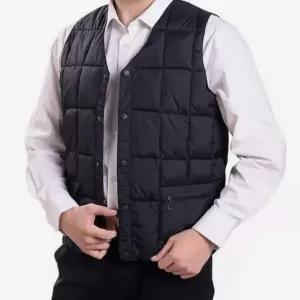 남자 패딩조끼 퀼팅패딩조끼 바둑판경량 브이넥 베스트 (WFKA9DL)