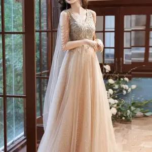 연주복 드레스 여신 무대 연회 연주복드레스 샴페인색