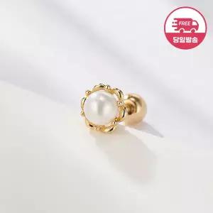 [비앤비골드] (당일발송) 14K 골드 플라워 진주 피어싱 한쪽 JAE40796