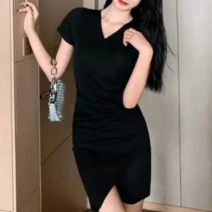 미니 블랙원피스 랩원피스 슬림한원피스 짧은원피스 패션 편한미니원피스