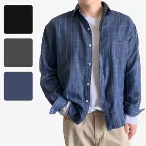 셔츠 캐주얼 셔츠 무늬 긴팔 체크 남성 와이셔츠 남방