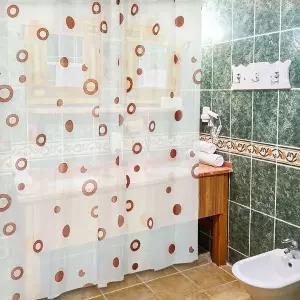 [콩심팥심]땡땡이 반투명 샤워 커튼 브라운 대