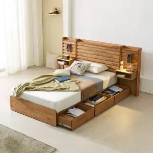 파로마 네오 리멜 원목 호텔식 수납형 40T라텍스 SS 침대 조명협탁2 NES1426