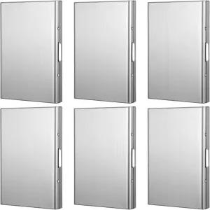 메큐엑스 6개 스테인리스 스틸 신용카드 홀더 금속 RFID 차단 케이스 프로텍터 신분증 지갑 남성용 슬롯