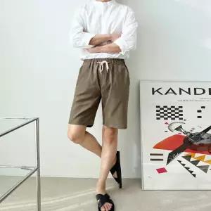 [리빌모아]남자 린넨 5부 슬랙스 반바지 DJ2-PTH-SDON3010-카키