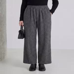 [모리스커밍홈]모직 스트라이프 와이드 밴딩팬츠_M2512PT112D