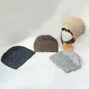 앙고라 비니 울 두건 베레모 모자 여자모자 겨울모자 진주 장식 정장모자