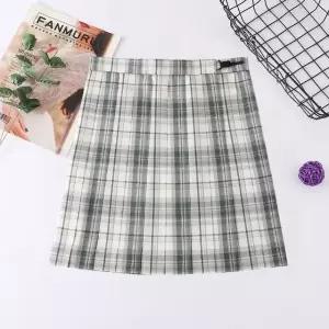 체크패턴 기장선택 아이보리그린 교복 교복치마 (WFKC2TR)