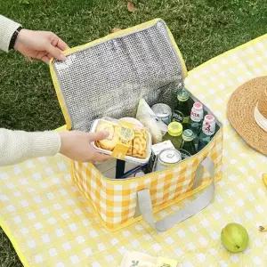 피크닉 소풍 캠핑 용 사각 보온 도시락 가방 파우치 (WFKBWKE)