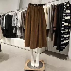 [미센스]MB4YSKMG01A_옵션벨트뒷밴딩골덴스커트