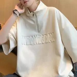 [하프클럽/셀러허브_여성트랜드패션]2컬러 웬즈데이 반팔티셔츠 반짚업티