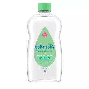 Johnson's Baby 오일, 미네랄 오일, 알로에 베라와 비타민 E가 풍부하여 수분 손실을 방지합니다, 저자극성