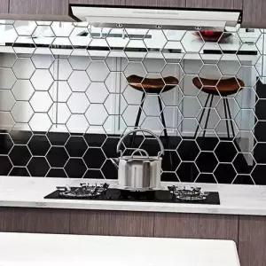 아크릴 육각 거울 중형 12조각 아크릴 붙이는 WEE3510